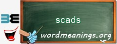 WordMeaning blackboard for scads